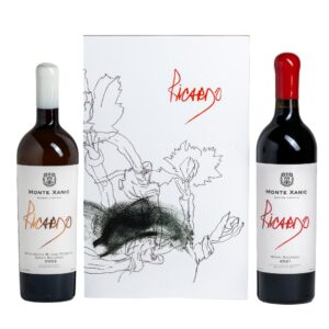 Caja de arte Magali Lara con 2 botellas