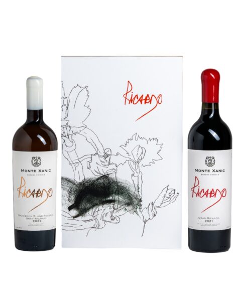 Caja de arte Magali Lara con 2 botellas